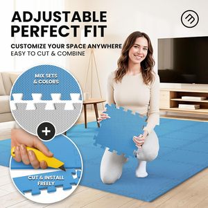 <span class=keywords><strong>Tapis</strong></span> <span class=keywords><strong>de</strong></span> <span class=keywords><strong>sol</strong></span> emboîtables en EVA CA, 18 pièces – Antichoc, antidérapants, 12,6x12,6x0,4 pouces, 18 pieds carrés, revêtement <span class=keywords><strong>de</strong></span> <span class=keywords><strong>sol</strong></span> protecteur <span class=keywords><strong>pour</strong></span> - Product Image 4