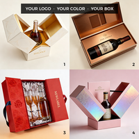 Boîte cadeau de luxe pour vin, emballage magnétique de style livre, logo personnalisé, boîte rigide
