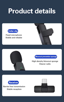 Microphone Lavalier sans fil K9 Enregistrement audio Mini MIC réducteur de bruit pour IOS Android MobilePhone Tiktok Diffusion en direct