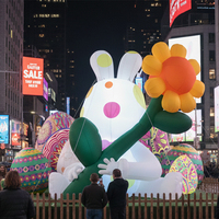 Lapin de Pâques gonflable lumineux Airvon avec accessoires d'œufs colorés, modèle de dessin animé géant pour les événements de vacances