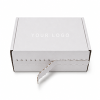 Boîte d'expédition en carton ondulé personnalisée, écologique et recyclable, avec bande de déchirement, fermeture à glissière, gaufrage et impression sérigraphique pour l'emballage e-commerce