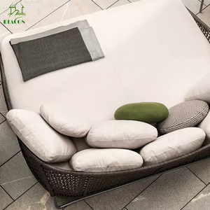 Corde tissée aluminium Double lit de bronzage chaise longue surdimensionnée extérieure imperméable Chaise longue chaise pour hôtel - Product Image 3