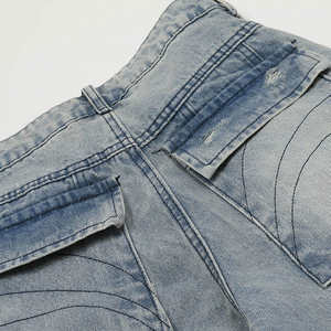 Vintage <span class=keywords><strong>Jeans</strong></span> Denim wanita, celana jins Denim abu-abu longgar pinggang tinggi, pakaian jalan kurus bernafas dengan celana ketat - Product Image 4