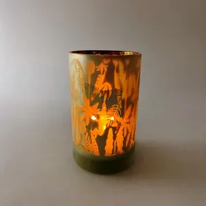 德国风格雕刻茶光 tealight 蜡烛玻璃架