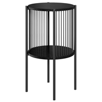 Table console à 3 niveaux enveloppée de cage de corde noire ovale directe d'usine pour le couloir d'entrée