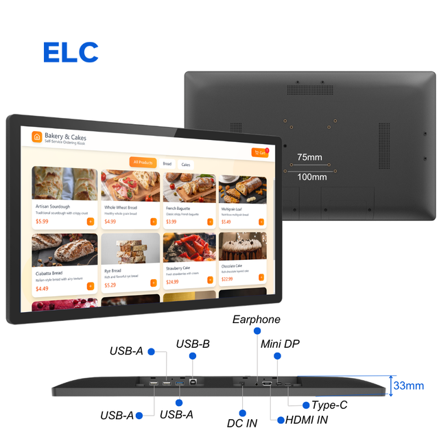 CommercialTouch Screen Monitor 24 Inch HDMI Mini DP Type C USB B Embedded Display Module for Control Panel