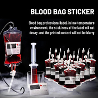 Étiquettes en vinyle de stockage d'impression de qualité hospitalière holographique de transfusion sanguine de patient congelé étanche à l'humidité pour réfrigéré