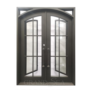 Article populaire : Portes d'entrée en fer forgé pour patio extérieur, modèles de portes simples, qualité garantie, portes d'entrée françaises, portes françaises en fer avec verre. - Product Image 2
