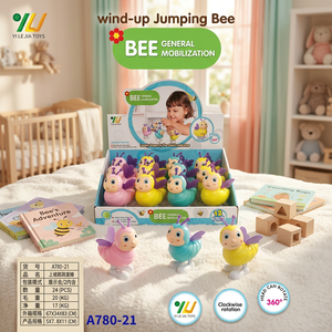 Jouet à remonter en plastique en forme d'abeille sauteuse, insecte de dessin animé, jouet coulissant et marcheur pour les enfants de 2 à 4 ans, cadeau promotionnel - Product Image 2