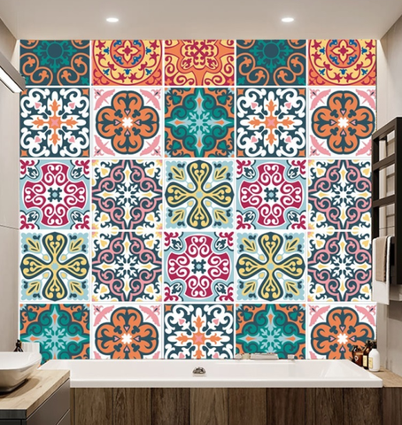 Simulation Acrylic Adhesive Tile Stickers 3D Glaze Simulated Thick Marble Design Single Sided PVC Waterproof Masking