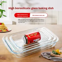 Plat de cuisson moderne en verre carré transparent écologique résistant au four à haute température poisson salade de fruits riz micro-ondes