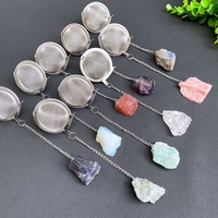 Vente en gros Infuseur en treillis métallique en acier inoxydable SUS 304 Boule à thé Passoire à thé en cristal de quartz rose brut