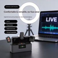 Nouveau microphone cravate magnétique sans fil J22 pour diffusion en direct double canal, interview, microphone Lavalier sans fil avec réduction du bruit