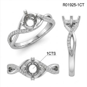 Anillo de compromiso y boda clásico de oro blanco macizo de 18k con diamante real de 1ct, hecho a medida en fábrica, para mujer - Product Image 4
