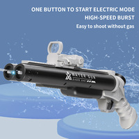 Pistola de Agua Eléctrica de Doble Cañón para Niños, Pistola de Juguete Electrónica de Alta Presión con Columna de Disparo