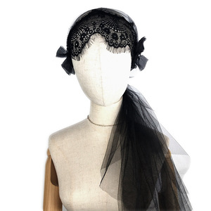 Nouveaux chapeaux noirs en dentelle OEM pour femmes, voiles longs élégants pour mariées et cérémonies religieuses, chapeaux de cérémonie à la mode pour femmes noires - Product Image 5