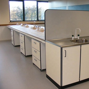 Lớn <span class=keywords><strong>melamine</strong></span> lyft l-hình dạng hóa học kiểm tra chuẩn độ hàng đầu máy ly tâm phòng thí nghiệm bảng với bồn rửa - Product Image 5