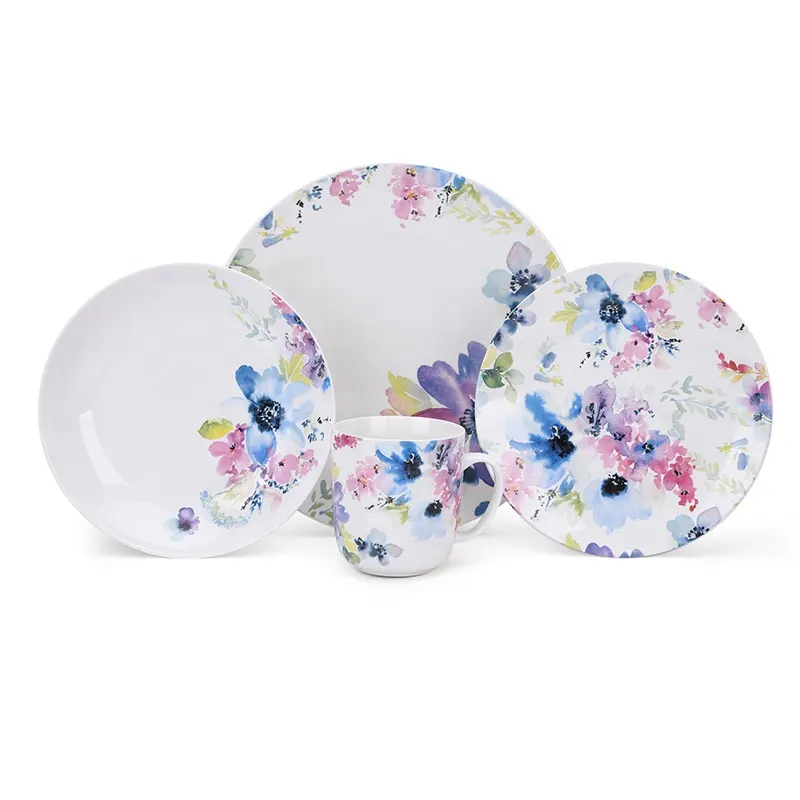 Oven Safe Dinnerware Table Sets High-end New Bone China Food Contact Safe Home Hotel Restaurant Color Gift Box Ceramic Cup Kit