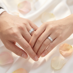 Anillos de Boda de Lujo de Oro de 18K con Diamantes para Parejas, Ajuste Cómodo, Joyería Fina para Novios - Product Image 6