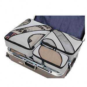 Ensemble de 6 pochettes de voyage promotionnelles en gros sac cube d'emballage de vêtements en polyester durable dans un sac avec Oxford et fermeture à glissière - Product Image 3