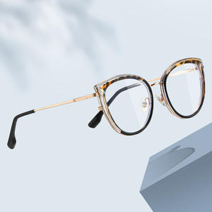Gafas con Montura de Ojo de Gato 87255, TR90, Metal, Diseño Carey, Protección Contra Luz Azul, Gafas para Computadora - Product Image 2