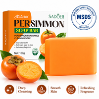 Savon Nettoyant en Gros Parfum Kaki OEM & ODM 100g Nettoyage en Profondeur Contrôle du Sébum Corps Visage Soin de la Peau Savon en Barre Parfum Fruité