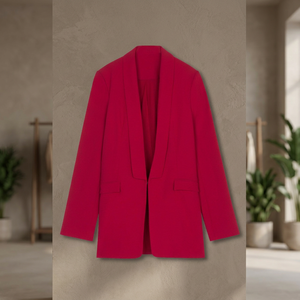 Blazer de Invierno para Mujer, Corte Holgado, Color Vino, Forro de Poliéster, Manga Larga, Servicio OEM, Precio de Fábrica - Product Image 3