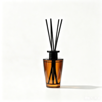 Bouteille en verre vide de 200 ml pour diffuseur à bâtonnets, avec fond épais, pulvérisateur à pompe, options de sérigraphie et de coloration, bouchon et bâtonnets en fibre