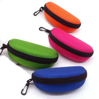 Étui à lunettes de sport portable grand format en EVA avec logo personnalisé, semi-rigide, fermeture éclair, étanche, boîte de rangement pour lunettes