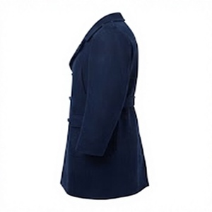 Manteaux longs d'hiver pour hommes en mélange de laine, double boutonnage, col à revers, poches à rabat, vêtements d'extérieur OEM - Product Image 4