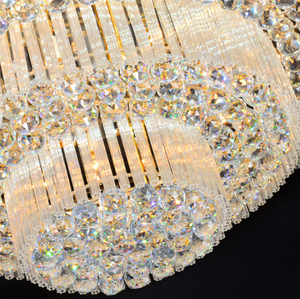 Lustre d'Éclairage d'Ingénierie Hôtelière Rond de Luxe en Cristal K9, Plafonniers Encastrés pour Salon - Product Image 6