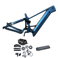 Cadre de vélo électrique hybride Dengfu E104 en carbone avec passage de câbles latéral, cadre de VTT électrique pour moteur Bafang Mid Drive