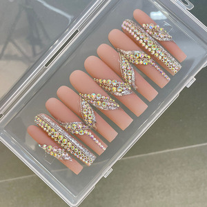 <span class=keywords><strong>Uñas</strong></span> Acrílicas <span class=keywords><strong>de</strong></span> Lujo <span class=keywords><strong>de</strong></span> Marca Privada, Hechas a Mano, Diseño Grueso, <span class=keywords><strong>con</strong></span> Pedrería Incrustada, <span class=keywords><strong>Uñas</strong></span> Artificiales para Dedos, <span class=keywords><strong>con</strong></span> Pegamento - Product Image 4
