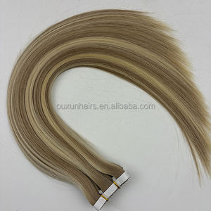 All'ingrosso medio marrone Babylight Ouxun <span class=keywords><strong>capelli</strong></span> umani extension lunghi in PU nastro invisibile trama a doppia trama e nastro iniettato - Product Image 6