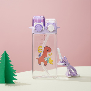 570Ml Kinderen Water Sippy Cup Voor Outdoor School Schattige Cartoon Dier Baby Waterfles Met Schouderriem Voor Jongen Meisje - Product Image 4