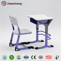 Meubles de classe modernes en métal pour écoles primaires, ensemble de table et de chaise pour élèves, directement de l'usine
