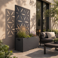 Jardinières d'extérieur avec écran d'intimité, grande jardinière en WPC pour séparateur de jardin, design moderne imperméable et anti-UV