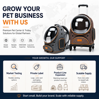 Sac à dos et chariot à roulettes pour animaux de compagnie avec fenêtre à bulles, pour chats et petits chiens, vente en gros, OEM ODM, transporteur de voyage personnalisé