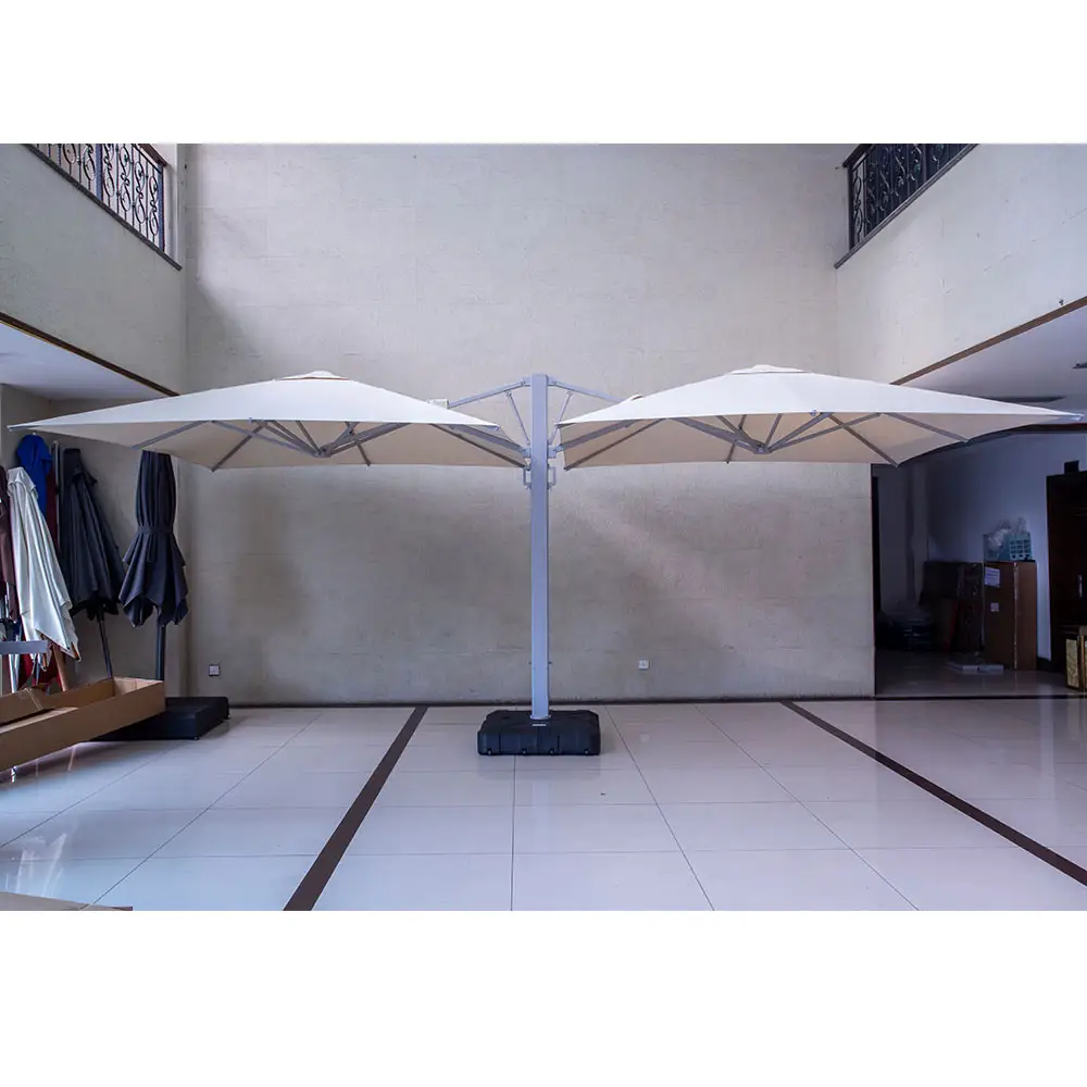 High-end Double Patio Outdoor Cantilever Umbrella Garden Commercial Parasol for Hotel Restaurant