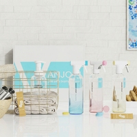 Bouteilles pulvérisatrices en verre dégradé de 500 ml avec gâchette, pour nettoyage domestique, spray d'ambiance, ensemble de parfums avec emballage personnalisé en boîte de 3 pièces