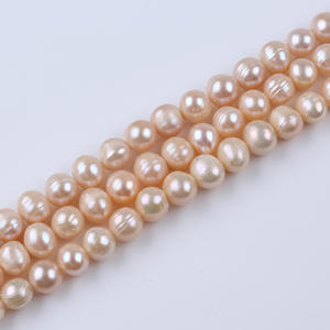 Perles d'eau douce blanches naturelles Zhuji 10-11 mm, perles roses en poudre, pour collier et bracelet DIY - Product Image 3