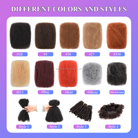Originea 100% Capelli Umani Brasiliani Remy Non Trattati, Ricci, Pre-Stirati, Afro Kinky Bulk Twist Dreadlocks 30g/50g