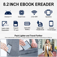 Liseur de livres électroniques E-Ink couleur avec stylet noir 64 Go Écran E-Ink 8,2 pouces Liseur de livres électroniques avec Wifi Stylet tactile Tablette d'apprentissage intelligente