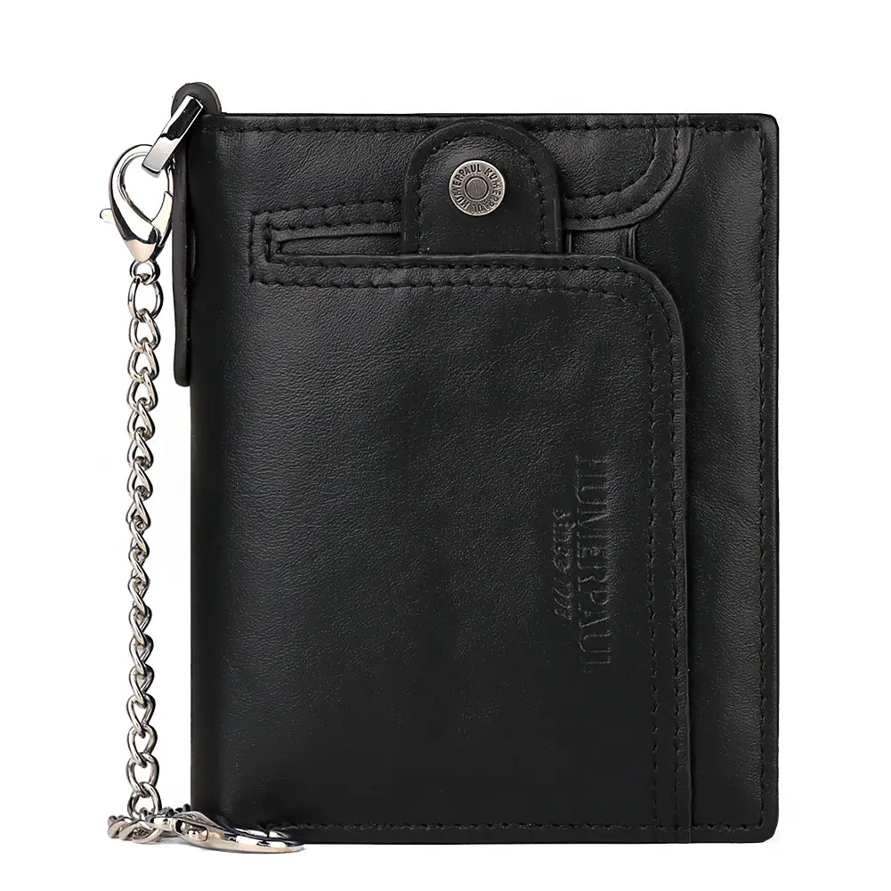 Gentle RFID Blocking card holder wallets men Purse Male key chain wallet mens Money bag man genuine leather wallet