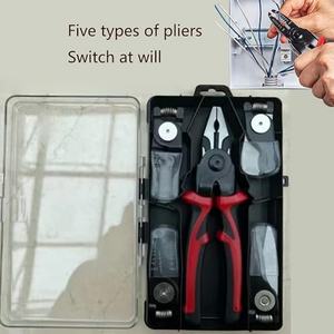 2025 QingOu gran oferta 5 1 Juego <span class=keywords><strong>de</strong></span> Herramientas <span class=keywords><strong>de</strong></span> alicates <span class=keywords><strong>de</strong></span> electricista cortador Pelacables <span class=keywords><strong>de</strong></span> Conductor <span class=keywords><strong>de</strong></span> <span class=keywords><strong>cobre</strong></span> multifuncional vida útil <span class=keywords><strong>de</strong></span> 10 años - Product Image 2