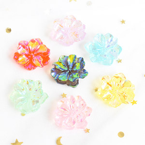 Nouveau Cabochon en Résine à Dos Plat Style Baroque, Fleur Scintillante, Fleur de Lotus Mignonne, Sac OPP HD, Accessoires DIY pour Coque de Téléphone Portable - Product Image 1