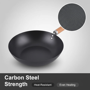 Panela <span class=keywords><strong>Wok</strong></span> Chinesa de Aço Carbono Antiaderente, Design Moderno, Versátil e Ecológica para Atacado - Product Image 6