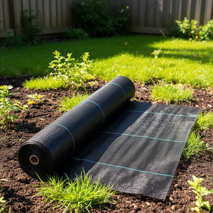 Toile de paillage robuste 3ft x 300ft noire, filet anti-mauvaises herbes, géotextile tissé pour jardin - Product Image 2