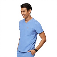 Blouse de travail pour hommes LEON, en tissu Dobby polyester antibactérien à séchage rapide, pour dentistes et médecins