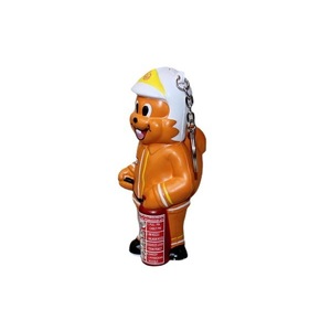 Porte-clés figurine d'écureuil pompier en mousse PU, jouet artisanal en mousse moulée sur le thème des animaux - Product Image 4
